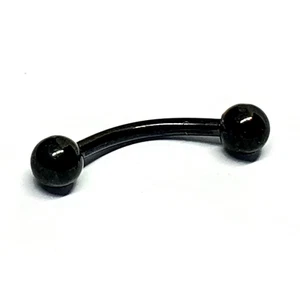 Black Curved Barbell 8mm Bar 3mm Balls g23 Body Piercing Bar Universal Jewellery - Picture 1 of 7