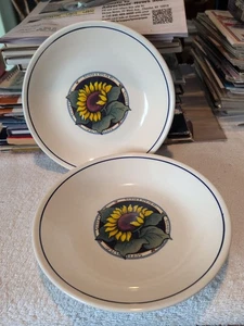 Set Of 2 Certified International Susan Winget Sunflower Pasta Bowls Portugal - Picture 1 of 7