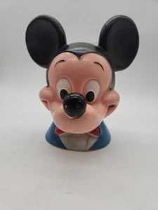 Vintage 1971 Walt Disney Mickey Mouse Hartplastik Münzbank ohne Stopfen - Bild 1 von 6
