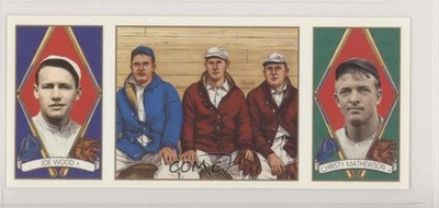 1993 Upper Deck BAT Triple-Folders Joe Wood Christy Mathewson Cy Young #155 HOF - Image 1 of 2