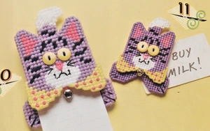Wide Eyed Kitties - PLASTIC CANVAS PATTERN- Removed from Magazine - Picture 1 of 2