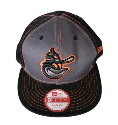 Baltimore Orioles New Era 9FIFTY Snapback Hat Sz M-L Black Gray Cooperstown Rare - Image 1 of 4
