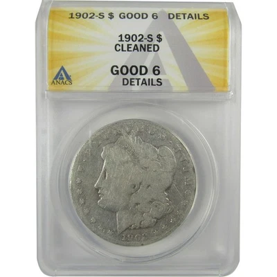 1902 S Morgan Dollar G 6 Details ANACS Silver $1 Coin SKU:I21658 - Image 1 of 4