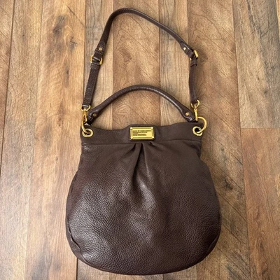 Marc by Marc Jacobs Classic Q Hillier Hobo Shoulder Bag Pebbled Leather Brown - Image 1 of 4