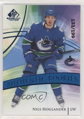 2020-21 SP Game Used Authentic Rookies Blue Burst /199 Nils Hoglander Rookie RC - Image 1 of 2