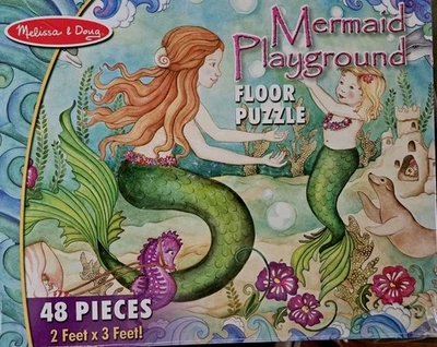 Melissa & Doug Mermaid Playground Floor Puzzle 48 Pcs COMPLETE Can Combine Ship - Image 1 of 4