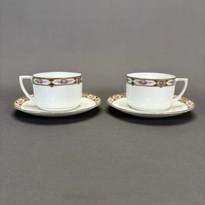 MZ Altrohlau CMR Czechoslovakia Cup and Saucer Set of 2 Floral Trim ALT1 - Picture 1 of 10