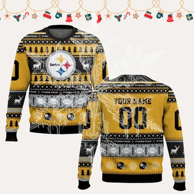 Suéter feo de fútbol de reno de Navidad Stee.lers 2025 Foto 1 de 3