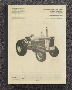 580 WHEEL TRACTOR SERVICE PARTS MANUAL FITS CASE CONTRUCTION KING 580CK G971 - Picture 1 of 20