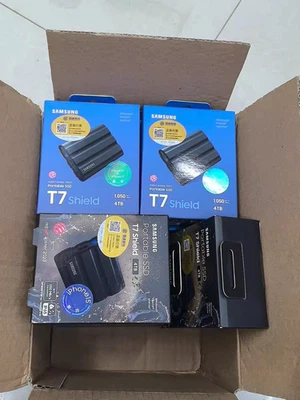 Lot of 2 NEW Samsung T7 Shield 4TB NVMe Portable External SSD - Black - Image 1 of 4