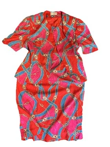 Gucci Inspired Women’s Vintage Red 2 Piece Suit Size 14 1980s - Picture 1 of 7