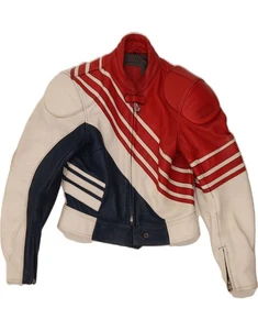 HEIN GERICKE Mens Graphic Jacket UK 32 2XS Multicoloured Leather BM07 - Picture 1 of 4