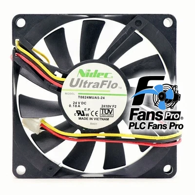 1PCS Brand New Nidec T0824MUA5-24 DC 24V 0.18A 80X80X15mm 3-pin Cooling Fan - Image 1 of 3