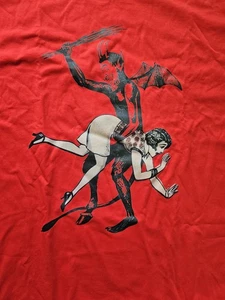 Devilish Krampus Anthropomorphic Graphic T Shirt Red Horror Funny Adult Sz XL - Picture 1 of 7