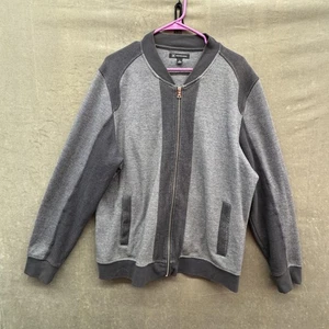 INC International Concepts Jacket Mens XL Gray Bomber Full Zip Colorblock Knit - Picture 1 of 11