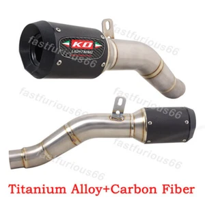 For Kawasaki Ninja ZX6R 2023-2024 Exhaust Tips Titanium Carbon Muffler Pipe Tube - Picture 1 of 9