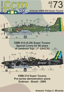 FCM48073 FCM Decals 1:48 Embraer EMB-314 Super Tucano: Jambock 80 years - Bild 1 von 4