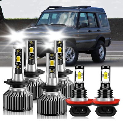 For Land Rover Discovery 2003-2004 LED Headlight Bulb High/Lo Beam Fog Light Kit — 第 1/4 张图片