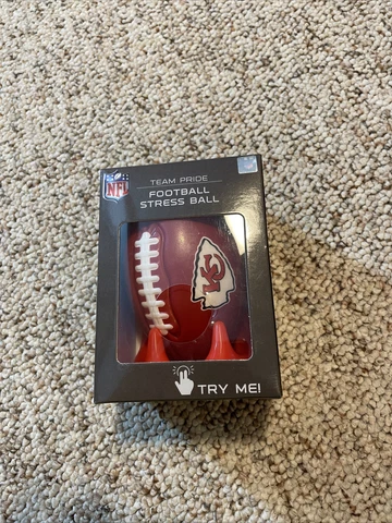 NFL Kansas City Mini Football Team Stress Ball with Display Tee Cover