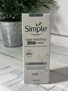 Simple Age Resisting Night Cream Regeneration 1.7 OZ (NIB) Sensitive Skin VEGAN - Picture 1 of 5