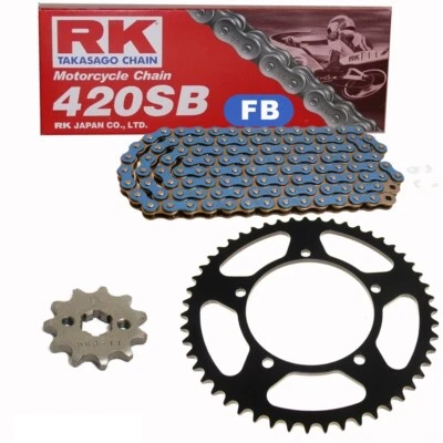 Juego de cadenas Aprilia RS 50 Tuono 03-04 cadena RK FB 420 SB 124 azul abierto 11/47 Foto 1 de 4