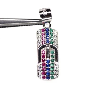 Ciondolo Argento Sterling 925 con Zirconi Cubici Colore Fantastico - Foto 1 di 3
