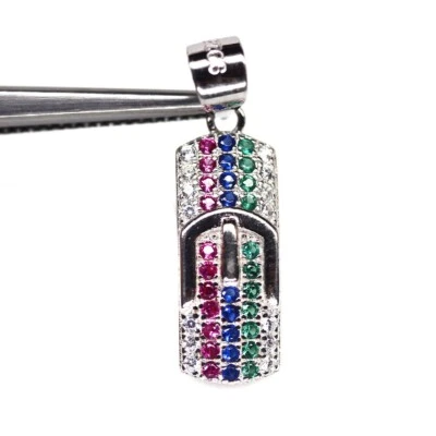 Ciondolo Argento Sterling 925 con Zirconi Cubici  Colore Fantastico - Immagine 1 di 3