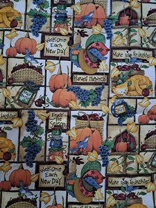 Fall Harvest Thanksgiving 2 Yards 45" Wide Cotton Craft Fabric - Picture 1 of 6