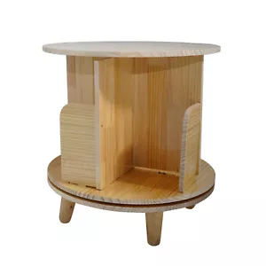 1-Tier Bookshelf 360 Rotating Bookcase Storage Shelf Rack Floor Standing 31cm H - Picture 1 of 10