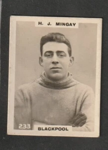 FIGURINA CARD GODFREY PHILLIPS FOOTBALLERS 1921 SOCCER BLACKPOOL MINGAY - Picture 1 of 2