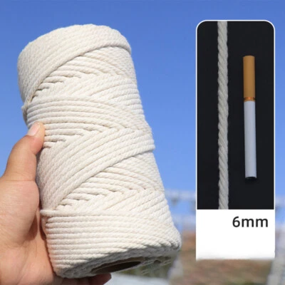 Cuerda de cuerda de algodón natural 100 m cuerda trenzada de macramé artesanal cuerda de tejido hágalo usted mismo Foto 1 de 4