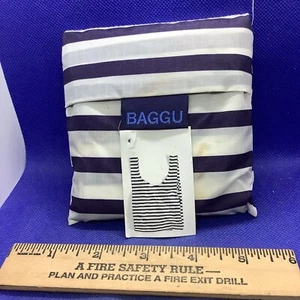 NUEVO EN PAQUETE Nuevo Baggu Púrpura a Rayas Tamaño Estándar Bolso Reutilizable S5 - Imagen 1 de 2