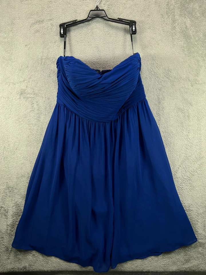 Nuevo con etiquetas Vestido Formal Donna Morgan Vestido Sin Tirantes Para Mujer 12 Azul Real Gasa Foto 1 de 4