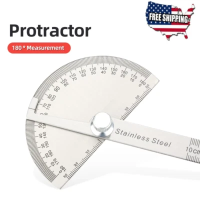Stainless Steel 180 degree Protractor Angle Finder Rotary Measuring Ruler - Image 1 of 4