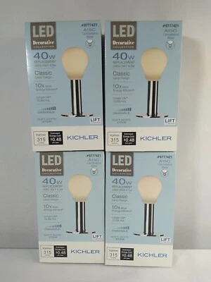 (4) Kichler LED #777421 Decorative 40W A15C Candelabra Base Soft White Dimmable - Image 1 of 4