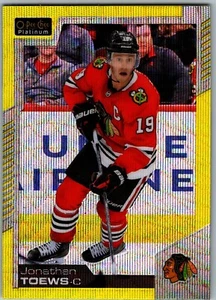 20-21 O-PEE-CHEE PLATINUM NEON YELLOW SURGE - JONATHAN TOEWS #142 BLACKHAWKS - Picture 1 of 2