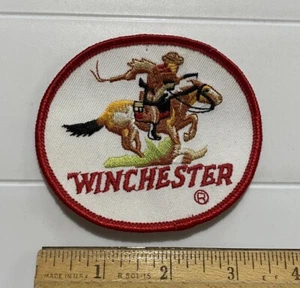 Winchester Repeating Arms Horse Rider Red White Souvenir Embroidered Patch Badge - Picture 1 of 4
