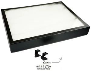 Caja de exhibición superior de vidrio con clips para reliquias y tesoros 14,5 x 8" x 1,75" JT9216 - Imagen 1 de 1