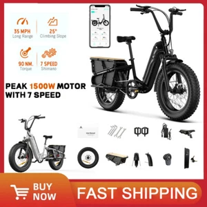 Electric Bike for Adults Peak 1500W Fast Cargo E-bikes Commute Mountain E-Bike🚲 - Picture 1 of 16
