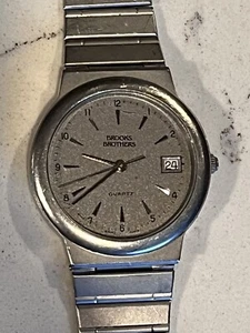 Brooks Brothers Men's Used Watch Gray Dial Quartz Condition SS Water Resistant - Picture 1 of 8