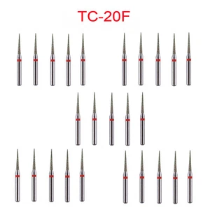 25 piezas fresas dentales de diamante DMXDENT FG aguja cónica TC-20F grano fino alta velocidad DC - Imagen 1 de 4