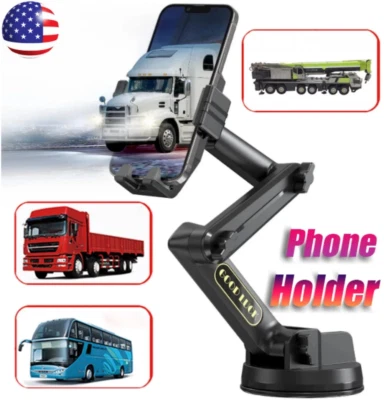 Phone Holder Mount Heavy Duty Truck Car Dashboard Windshield Long Anti Shake - Image 1 of 4