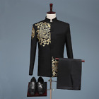 2022 new Black White Men's Suit Chinoiserie Gold Embroidered Blazer