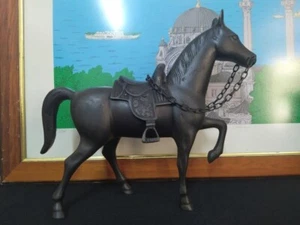 Estatua de latón Big Horse - Decoración ecuestre vintage de oficina en casa estilo antiguo - Imagen 1 de 8