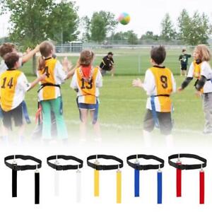 American Football Match Training Belt Adjustable Rugby 5 Tag Flag Colors P5E6