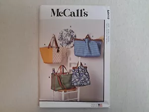 McCall's Pattern - Tote Bags and Hat (One Size) #M8419 - Uncut - Picture 1 of 6