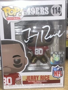Funko Pop! Football Jerry Rice #114 San Francisco 49ers NFL firmato COME NUOVO IN CUSTODIA - Foto 1 di 3