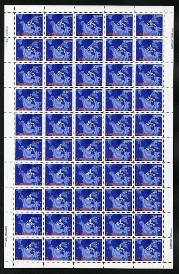 Canada Stamps Full Pane of 50 — 1980, Acquisition of the Arctic Islands #847 MNH - Image 1 of 1