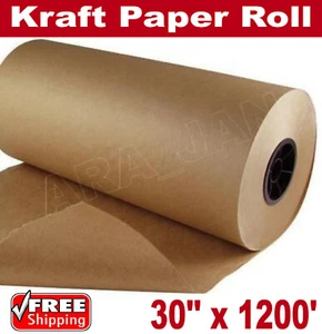 30" x 1200' Brown Kraft Paper Roll 30lb Shipping Wrapping Cushioning Void Fill - Picture 1 of 2