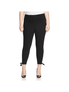 LYSSE Womens Black Stretch Tie Ankle Evening Skinny Leggings Plus 1X - Picture 1 of 6